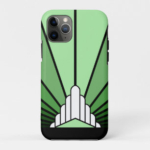 Art deco sun in green Case-Mate iPhone case