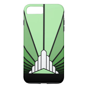 Art deco sun in green Case-Mate iPhone case