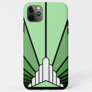 Art deco sun in green Case-Mate iPhone case
