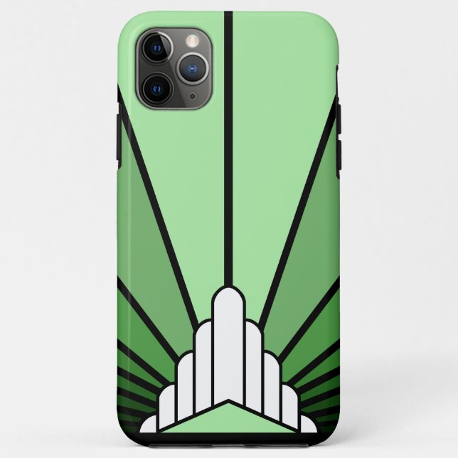 Art deco sun in green Case-Mate iPhone case (Back)