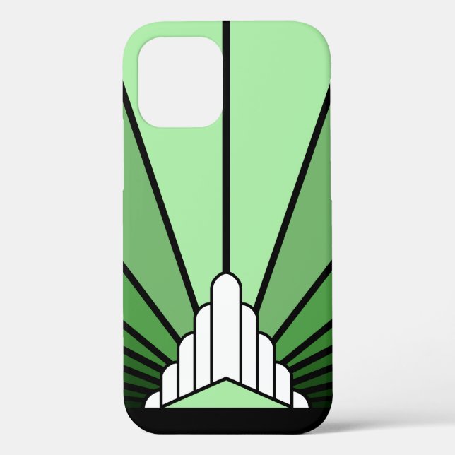 Art deco sun in green Case-Mate iPhone case (Back)