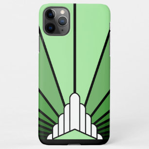 Art deco sun in green iPhone 11Pro max case
