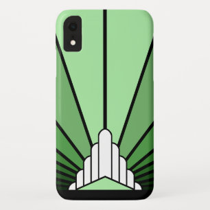 Art deco sun in green iPhone / iPad case