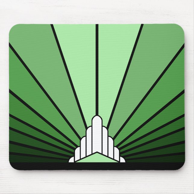 Art deco sun in green mouse pad (Front)
