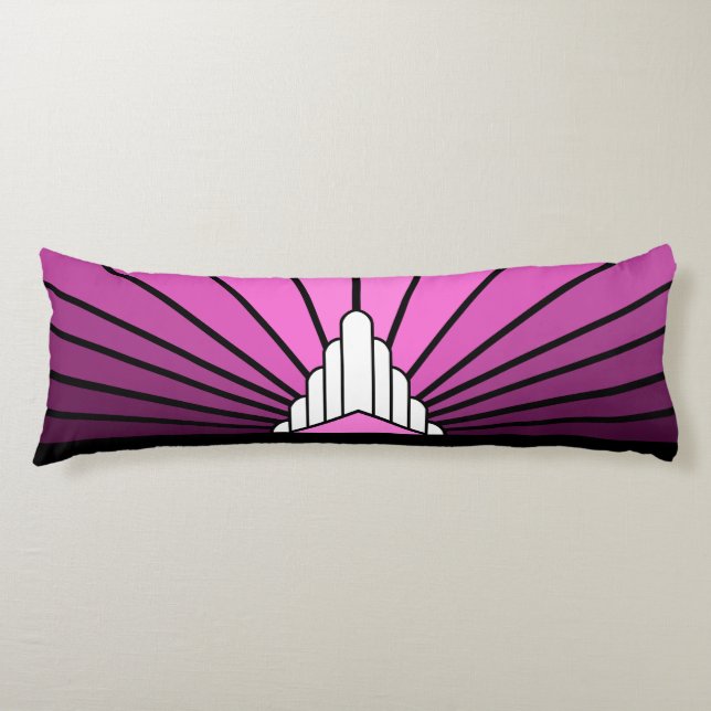 Art deco sun in pink body cushion (Front)