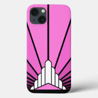 Art deco sun in pink