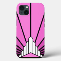 Art deco sun in pink
