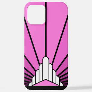 Art deco sun in pink iPhone 12 pro max case