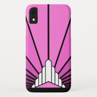 Art deco sun in pink iPhone / iPad case