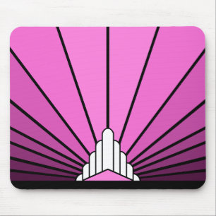 Art deco sun in pink mouse pad