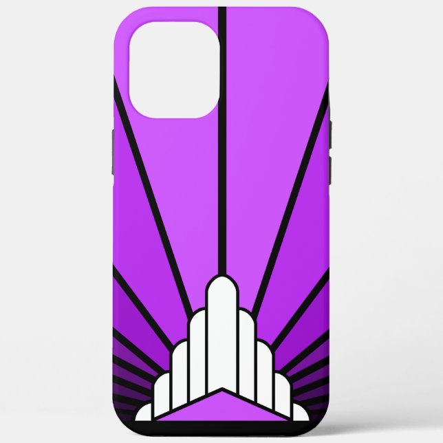 Art deco sun in purple Case-Mate iPhone case (Back)
