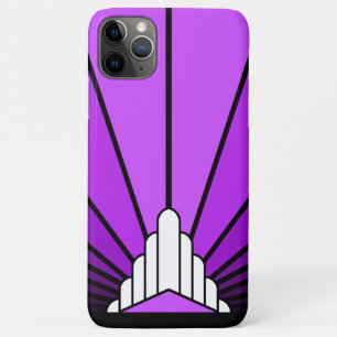 Art deco sun in purple Case-Mate iPhone case