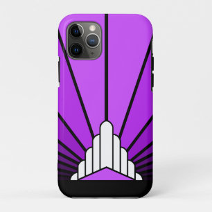 Art deco sun in purple Case-Mate iPhone case
