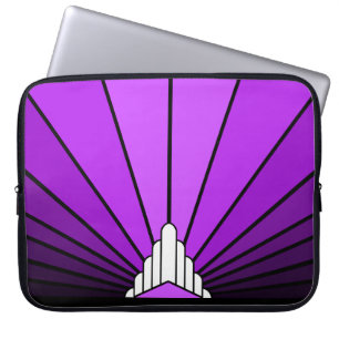 Art deco sun in purple Electronics Bag