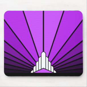 Art deco sun in purple mouse pad