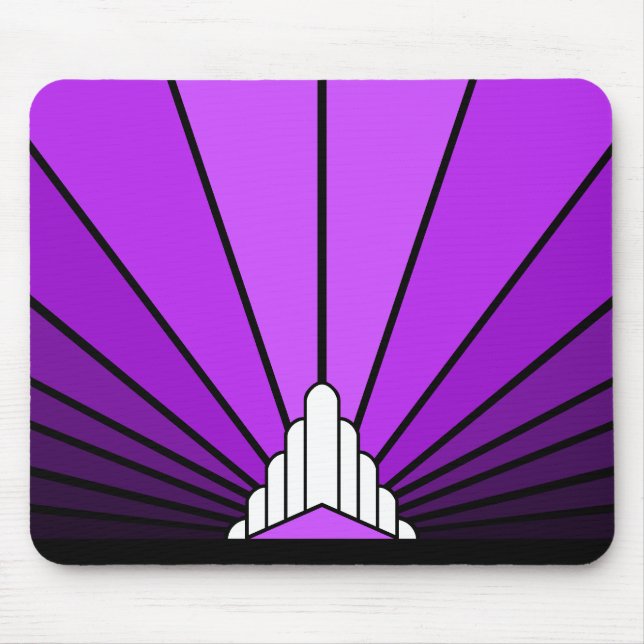 Art deco sun in purple mouse pad (Front)