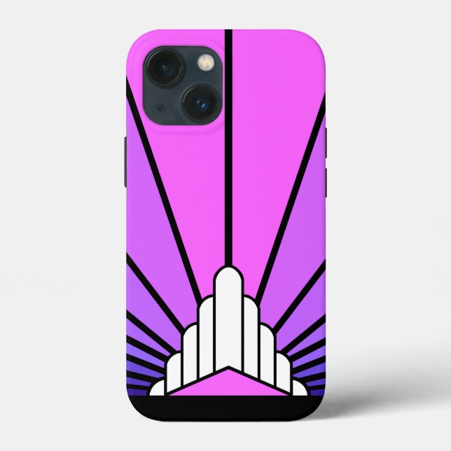 Art deco sun in purple & pink Case-Mate iPhone case (Back)