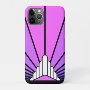 Art deco sun in purple & pink Case-Mate iPhone case