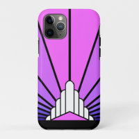 Art deco sun in purple & pink