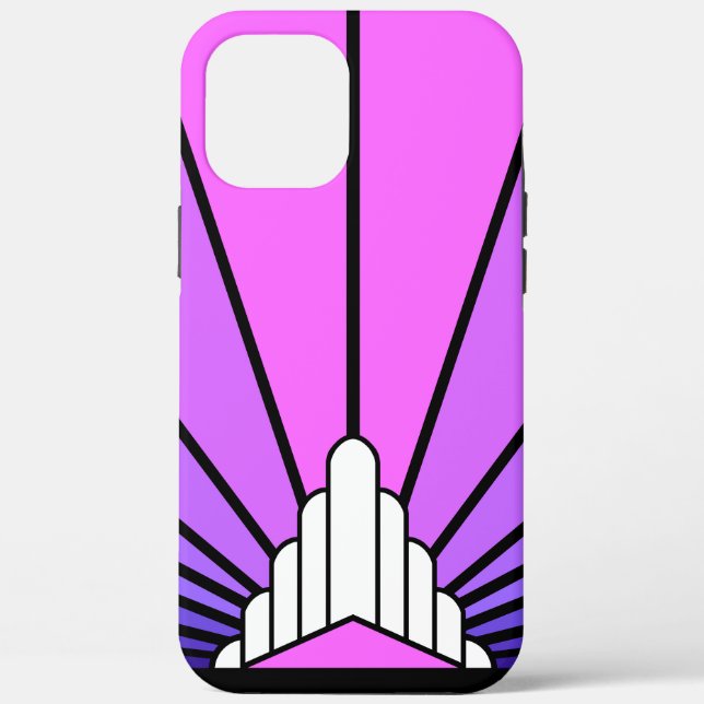 Art deco sun in purple & pink Case-Mate iPhone case (Back)