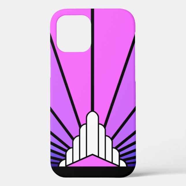 Art deco sun in purple & pink Case-Mate iPhone case (Back)