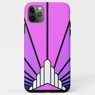 Art deco sun in purple & pink Case-Mate iPhone case