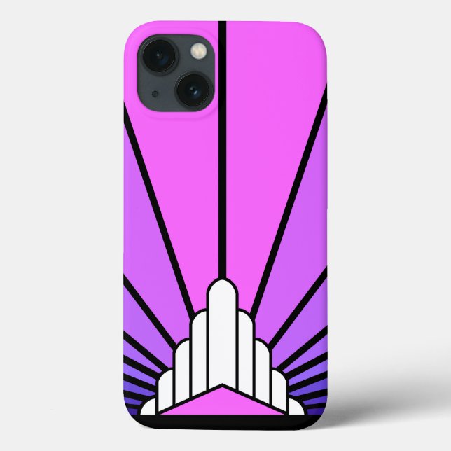 Art deco sun in purple & pink Case-Mate iPhone case (Back)