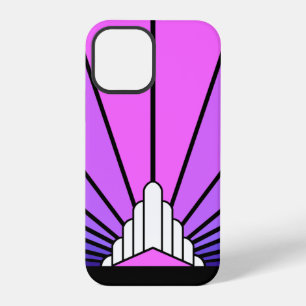 Art deco sun in purple & pink iPhone 12 pro case