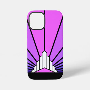 Art deco sun in purple & pink iPhone 12 mini case