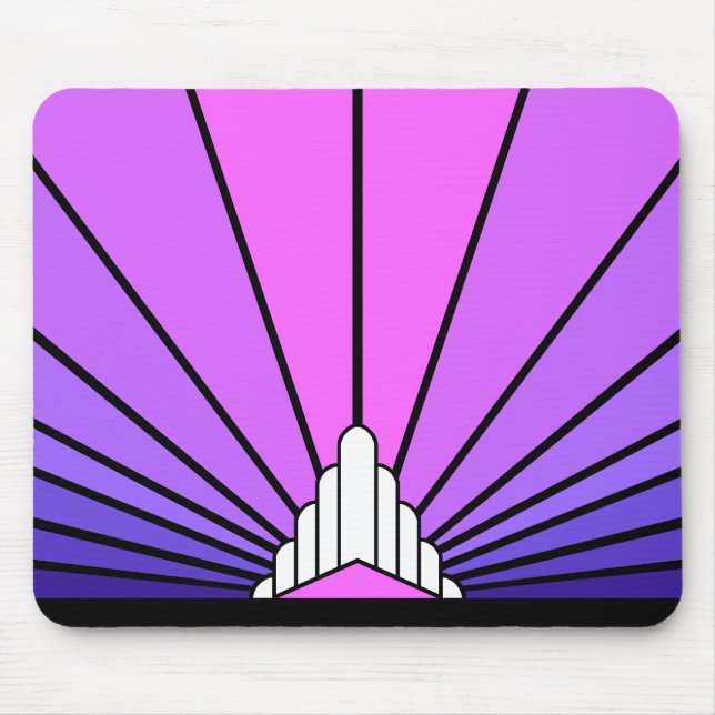 Art deco sun in purple & pink mouse pad (Front)