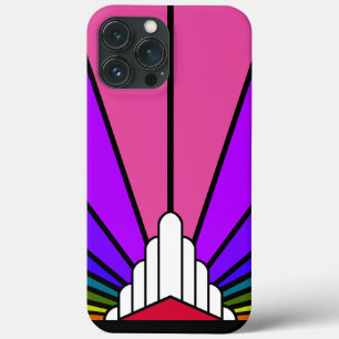 Art deco sun in rainbow iPhone 13 pro max case