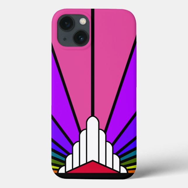 Art deco sun in rainbow Case-Mate iPhone case (Back)