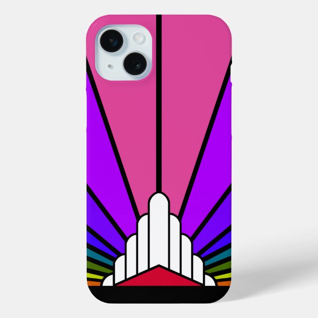 Art deco sun in rainbow Case-Mate iPhone case (Back)