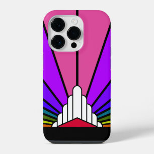 Art deco sun in rainbow iPhone 14 pro case
