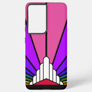 Art deco sun in rainbow samsung galaxy case