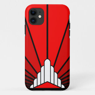 Art deco sun in red Case-Mate iPhone case