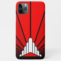 Art deco sun in red