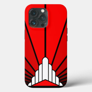 Art deco sun in red iPhone 13 pro case