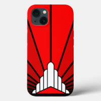 Art deco sun in red