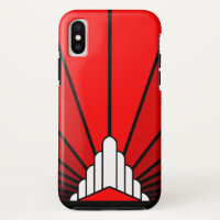 Art deco sun in red