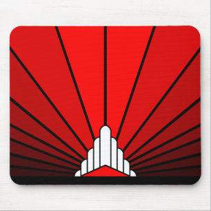 Art deco sun in red mouse pad