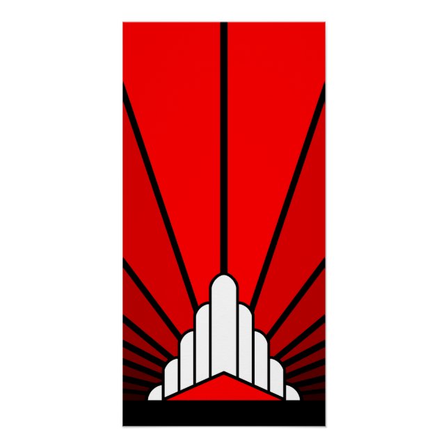 Art deco sun in red poster (Front)