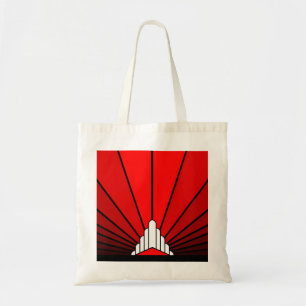Art deco sun in red Tote Bag