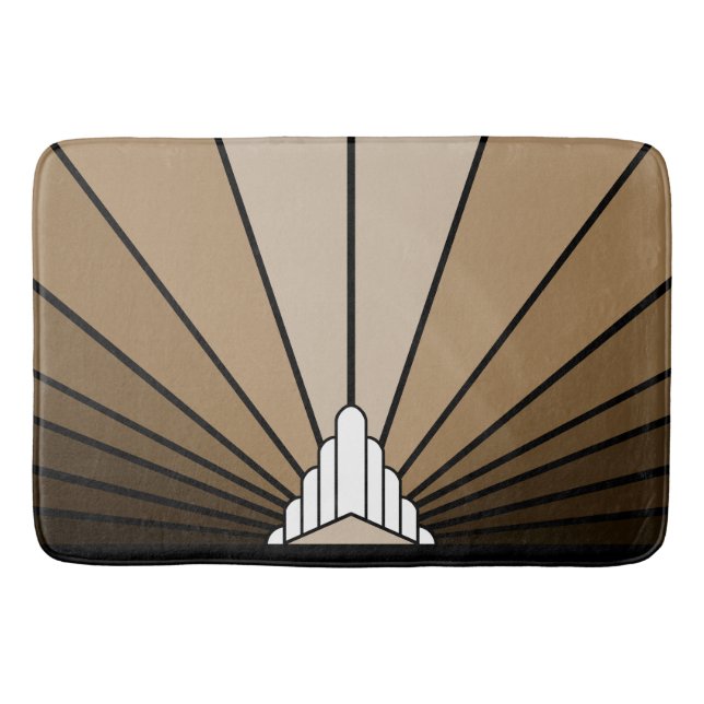 Art deco sun in tan bath mat (Front)