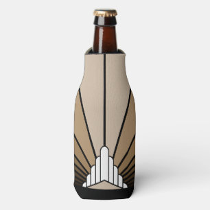 Art deco sun in tan bottle cooler