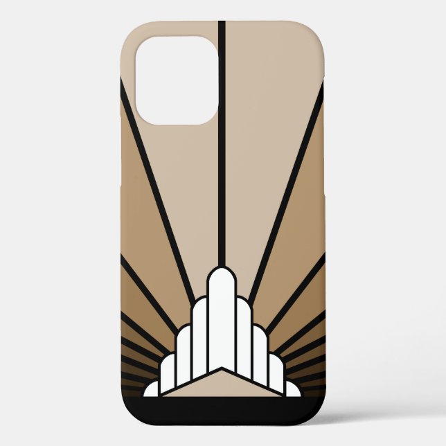 Art deco sun in tan Case-Mate iPhone case (Back)