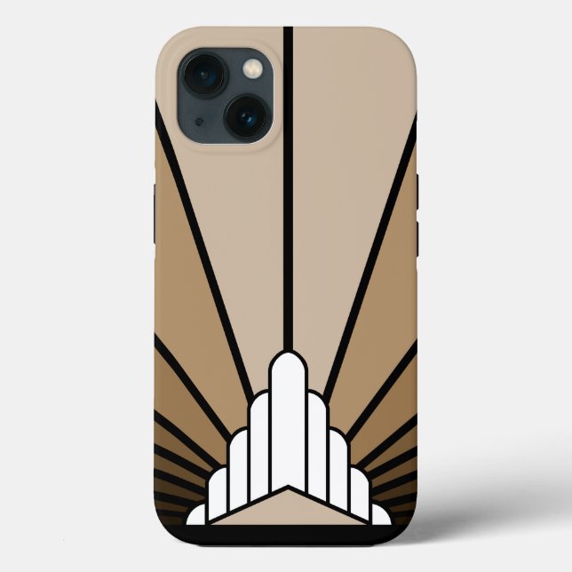 Art deco sun in tan Case-Mate iPhone case (Back)