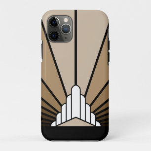 Art deco sun in tan Case-Mate iPhone case