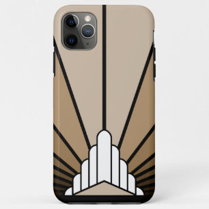 Art deco sun in tan Case-Mate iPhone case