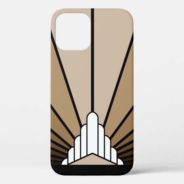 Art deco sun in tan Case-Mate iPhone case (Back)